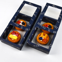 Boîtes à macarons en gros, boîtes à pâtisserie, boîtes à biscuits pour boulangeries, boîtes à pâtisserie bleues avec fenêtre en PET