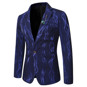 <strong>Mens</strong> Blazer 2024 Spring and <strong>Summer</strong> New Style <strong>Men's</strong> High-quality Fashionable Bright Printing Slim <strong>Men</strong> Suit <strong>Jacket</strong> - Product Image 2