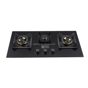 מובנה 3 מבער כיריים גז עם לוח זכוכית מחוסמת לוח שעון דיגיטלי חיסכון באנרגיה חיסכון באנרגיה - Product Image 5