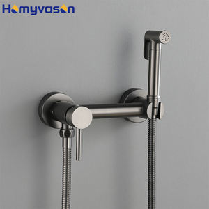 Bonne vente pistolet gris froid et chaud noir bidet à main chaud et froid pulvérisateur couche Shattaf Douche ensemble complet de bidet - Product Image 1