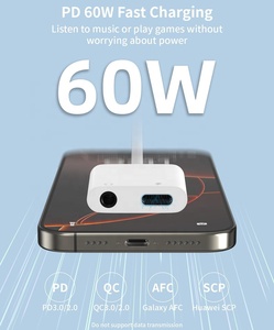 Cao Cấp Loại C USB-C Để 3.5Mm Âm Thanh <span class=keywords><strong>Headphone</strong></span> Jack Và 60W Nhanh Phí Sạc <span class=keywords><strong>Adapter</strong></span> Đối Với <span class=keywords><strong>iPhone</strong></span> 15 16 iPad Galaxy S25 S24 S23 - Product Image 5
