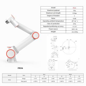 Bras robotisé industriel 6 axes FR16 en gros, capacité de charge de 16 kg, robot collaboratif pour soudage et chargement - Product Image 6