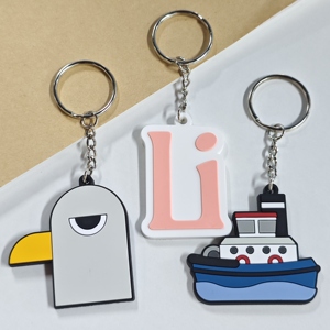 Wholesale Custom logo Plastic Floating <b>Anime</b> Jewelry Bag Hanging Accessories Pvc <b>Keychains</b> for Laser Engraving - Product Image 4