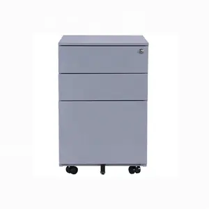 Study Office Furniture Steel Mobile Storage File Cabinet Steel Movable 3 Drawers Storage Pedestal Cabinet With Wheels