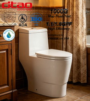 WC monobloc allongé de luxe à double chasse et siphon, certifié CUPC, économie d'eau 1,1 GPF, style nord-américain, pour le marché américain