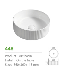 Lavabo de Cerámica Moderno para Hotel, Redondo, de Pared Gruesa, <span class=keywords><strong>Superficie</strong></span> Lisa y Brillante, Resistente a las Manchas Amarillas, Lavabo de Encimera - Product Image 2