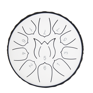 Ensemble de tambour à langue en acier de qualité supérieure avec motif de <span class=keywords><strong>lotus</strong></span> exquis, 6 pouces, 11 notes, idéal pour offrir en cadeau pour les fêtes ou un anniversaire - Product Image 1