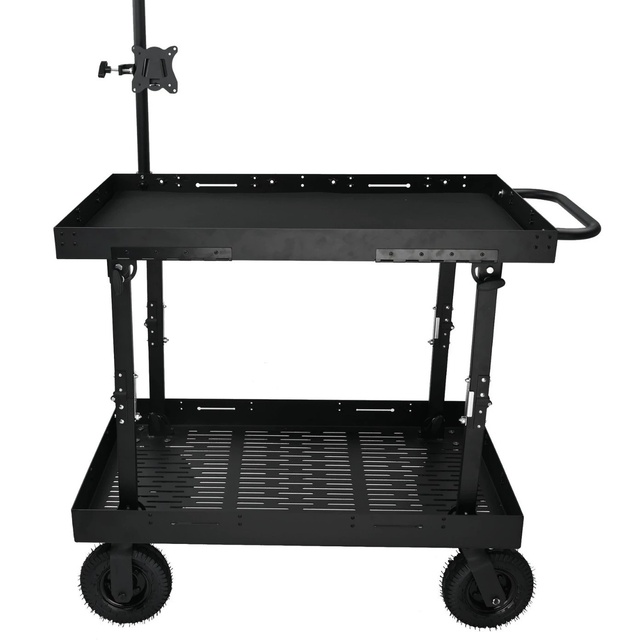 Director Cart Film Production Cart with Equipment Shelf Photography Gear Trolley Monitor Cart for Film Crews