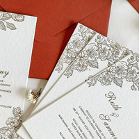 Carte de remerciement personnalisée, autocollant, logo de marque privée, carte de vœux en papier, gaufrage à chaud or, emballage de marque, petite entreprise
