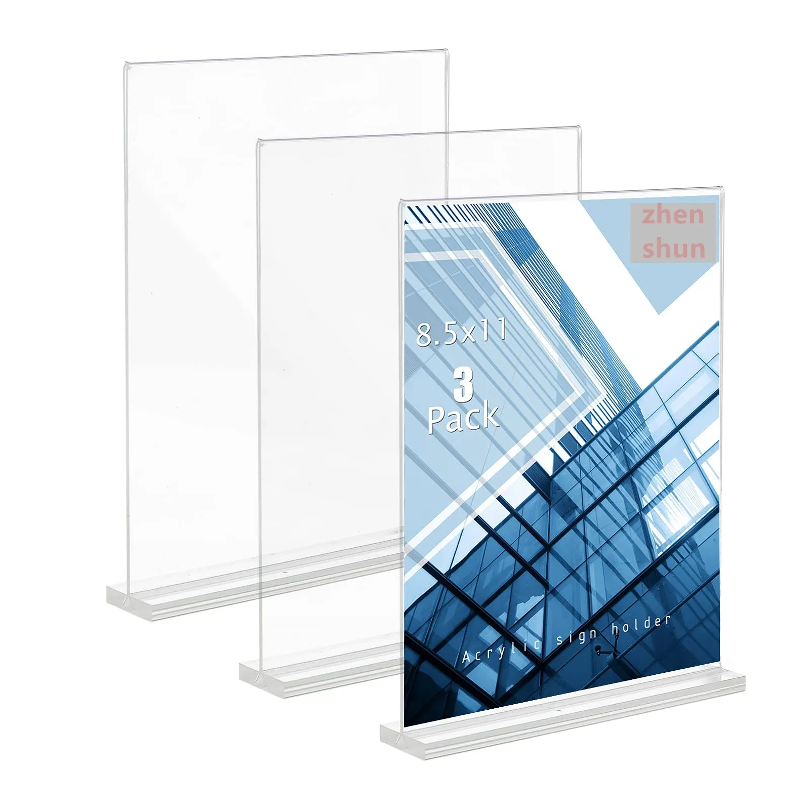 High qAcrylic Sign Holder Vertical Double-Sided Display, Clear Sign Holders Table Top Menu Holders for RestaurantsOfficeHom