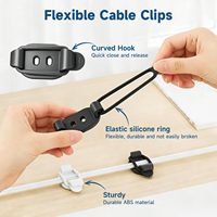 Accessoires de décoration intérieure Ningbo : Supports de câbles réutilisables, attaches élastiques adhésives en silicone, clips de fixation pour câbles