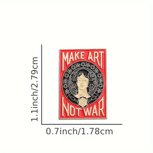 Spilla smaltata "Make Art Not War" - Distintivo in metallo versatile per zaini, cappotti e cappellini |   Accessorio alla Moda per Donne - Product Image 4