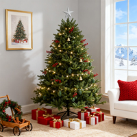 Weihnachtsbaum in Familiengröße, dicht und realistisch, künstlicher Weihnachtsbaum für ideale Weihnachtsdekoration, 7 Fuß