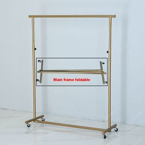 Barra Horizontal de hierro de un solo nivel Estante de ropa de pie Estante de secado de exhibición de metal para el hogar para puesto de mercado nocturno y tienda - Product Image 4