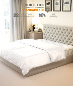 Set di lenzuola in raso di seta con etichetta privata copripiumino lenzuola di seta personalizzate Set di biancheria da letto 100% seta con confezione regalo - Product Image 4