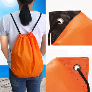 Mochila con cordón y logotipo personalizado, morral de poliéster, impermeable, promocional - Product Image 5