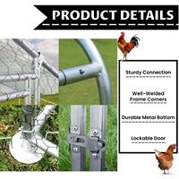 Vente Flash : Poulailler Dôme Détachable Taille Personnalisable en Acier Galvanisé avec Bâche Imperméable pour l'Élevage Extérieur de Poulets et Canards
