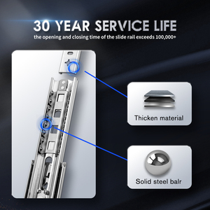 AOLISHENG 53MM Heavy Duty Laminé À Froid En Acier 120KGS Charge Verrouillage Tiroir Glissières 3 Fois Extension Complète Montage Latéral RV Coureurs - Product Image 3
