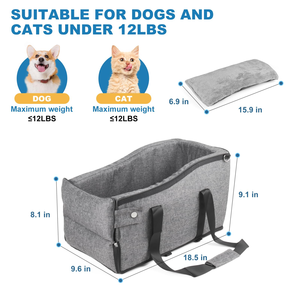 Siège auto portable de luxe pour animaux de compagnie en tissu Oxford imperméable avec lit de sécurité et commande centrale pour chiens - Product Image 2