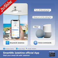 1stshine Nuevo Ventilador de Techo con Luz Ajustable, Estilo Contemporáneo, Control Inteligente, Ultra Silencioso, Compatible con Alexa y Google