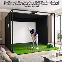 Simulateur de golf d'intérieur PGM, montage rapide, cabine sans décoration, jeu à domicile, ensemble complet, équipement d'entraînement à domicile