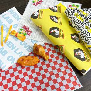 ZJPACK Custom Sandwich Hamburger Burger <b>Wrapping</b> <b>Paper</b> Greaseproof Fast Food Wrap Coated for Pizza Sugar Cake Wholesale - Product Image 5