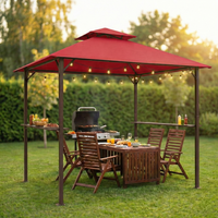 Vente chaude usine : Tonnelle de jardin moderne 8x5 à double niveau pour barbecue, en acier, avec étagères, petite couverture de terrasse