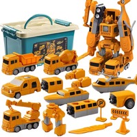 Bloques de Construcción Magnéticos 6 en 1, Juguete Robot, Vehículo de Construcción, Juego de Juguetes Educativos STEM para Niños