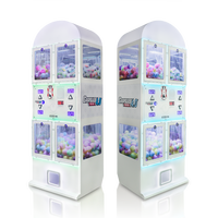 KEKU Distributeur de capsules d'œufs torsadés personnalisable, Premium, à 4 compartiments, pour jouets en capsule, équipement de divertissement de type borne d'arcade à monnayeur