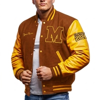 Blouson universitaire vintage personnalisable pour homme en laine chenille, avec coque en cuir véritable, coupe-vent, respirant, brodé, style Letterman