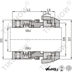 Nhà máy tùy chỉnh gb58/59umultiple mùa xuân con dấu cơ khí khuấy mechanicalseals tất cả các loại con dấu bơm thay thế cho burgmann - Product Image 3