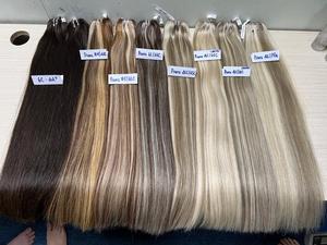 Extensión de cabello humano liso vietnamita cutícula alineada trama doble Color Piano punta plana cabello virgen - Product Image 3