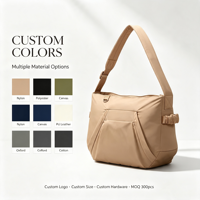 Sac bandoulière croisé spacieux en nylon pour femme, modèle croissant, idéal pour les voyages – Qualité supérieure
