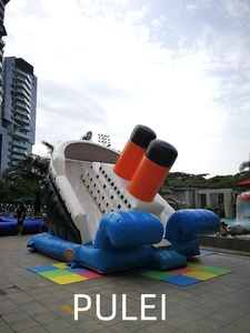 <span class=keywords><strong>Château</strong></span> gonflable en forme de bateau de croisière Peak Night, toboggan super cool, lit de rebond créatif pour enfants, trampoline amusant - Product Image 5