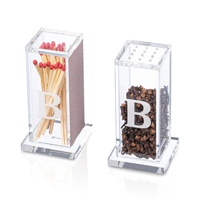 Boîte à allumettes rectangulaire en lucite Judaica avec logo, porte-allumettes en acrylique avec couvercle rabattable, fabrication Hediyelik Kibrit