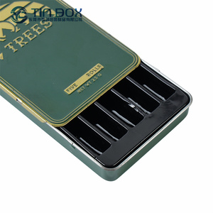 Custom Printing Roll Hinged Tin Cigarette Box Child Resistant Tin Can Child Resistant Metal Proof Sliding Box