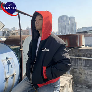 Veste bomber ample et épaisse, coupe ample, à double couche, en toile, à carreaux, réversible, fabriquée par QZFSO, avec revêtement personnalisé - Product Image 4