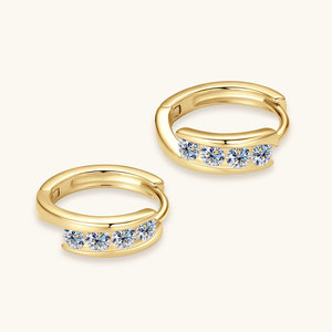 Bijoux fins boucles d'oreilles femmes 925 en argent Sterling rond VVS1 Moissanite diamant classique Cycle <span class=keywords><strong>vertueux</strong></span> conception boucles d'oreilles - Product Image 3