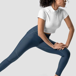 Fabricante OEM, Tops Cortos Personalizados para Mujer en Tela Lisa Transpirable, Camisetas Cortas para Mujer, Tu Propio Diseño - Product Image 5