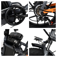 Bicicletta elettrica pieghevole Vakole Y20 Pro Utility con pneumatici larghi, ideale per il trasporto urbano.