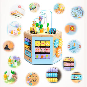 Jouets Montessori 14-en-1, labyrinthe de perles multifonctionnel, boîte d'activités éducatives précoces, formes géométriques, <span class=keywords><strong>jeu</strong></span> d'abacus pour enfants, CPC CE - Product Image 2