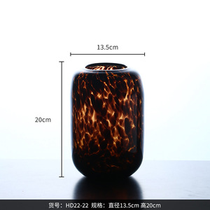 Vase en verre imprimé léopard fait main <span class=keywords><strong>de</strong></span> Style Ins <span class=keywords><strong>Vintage</strong></span> Vase à fleurs en écaille <span class=keywords><strong>de</strong></span> tortue pour la décoration intérieure <span class=keywords><strong>Centre</strong></span> <span class=keywords><strong>de</strong></span> <span class=keywords><strong>table</strong></span> rétro - Product Image 5