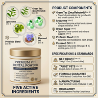 Poudre dentaire Astrawell Premium pour chiens, pour le contrôle de la plaque dentaire, du tartre et de la mauvaise haleine