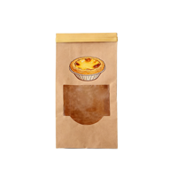 Sac cadeau en papier kraft imprimé flexo personnalisé, écologique et réutilisable, pour l'emballage des tartes aux œufs de boulangerie et la promotion en supermarché