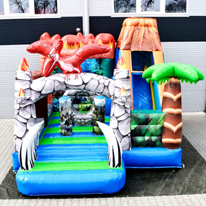 Castillo inflable con tobogán de dinosaurio, brincolín inflable comercial para niños, combo de juegos inflables para exteriores. - Product Image 1
