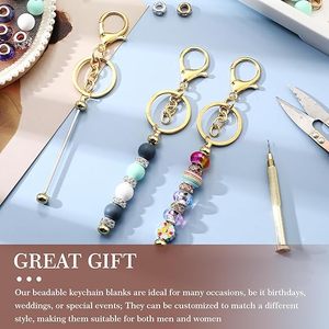 Party Favors Beadable <b>Keychain</b> Set DIY Blank Metal Keyring Bars for Silicone Beads Craft Jewelry Making <b>Personalized</b> Gift RTS - Product Image 6