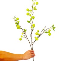 Levensechte zijden appelboomtak met 33 vruchten, 100 cm, voor fotografie-accessoires, thuisdecoratie, bruiloft & kerstbloemdecoratie