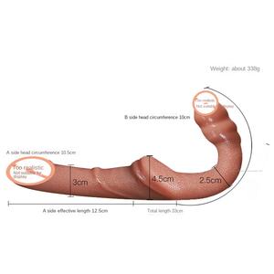 Jiuai Volwassen Dubbelkopige Siliconen Dildo Realistisch Zacht Vleesachtig Simulatie voor Lesbische Seks <span class=keywords><strong>Sexy</strong></span> Gesimuleerde Producten 0.4kg - Product Image 1