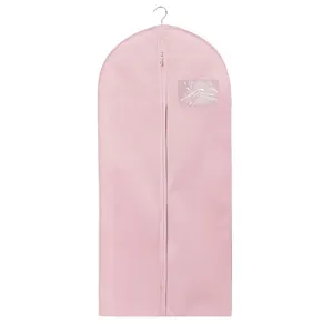 clothes hanger cover bags non woven coat suit cover customized pink garment suit bags