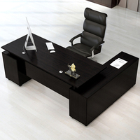 Bureau de direction en bois en forme de L, haut de gamme et moderne, avec tiroir à dossiers, pour bureau à domicile et utilisation informatique